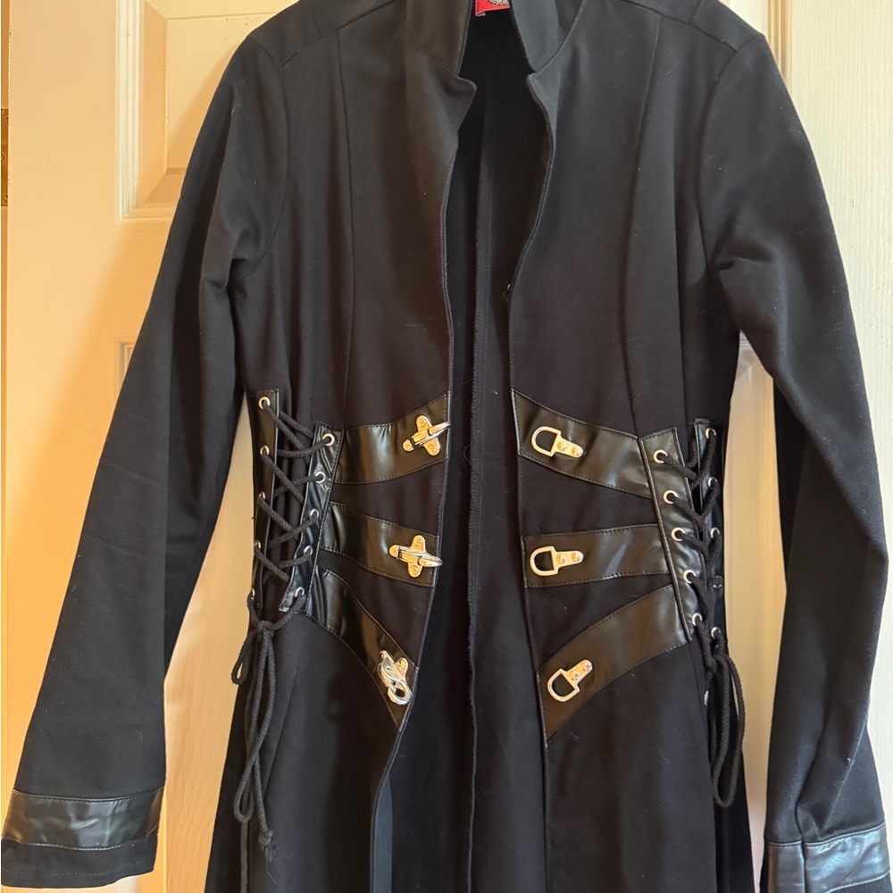 Redballs, Goth Emo Canvas Trench Coat Matrix NEO  Trinity women S - Picture 10 of 16